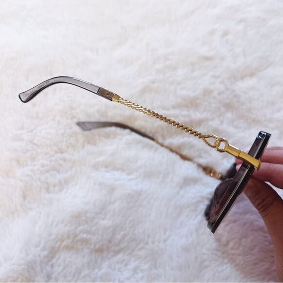 Gia Clear Light Purple Chain Link Oversized Sunglasses - Picture 11 of 12